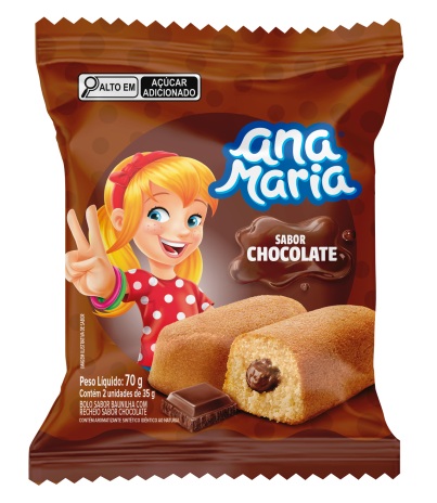 ANA MARIA MINI BOLO RECHEADO SABOR CHOCOLATE 70G
